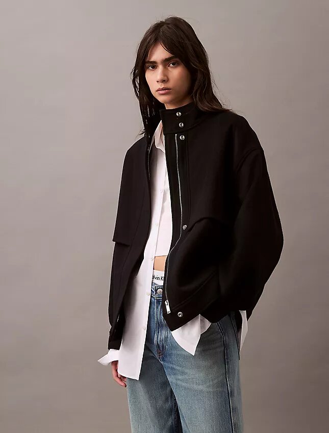 Chaqueta bomber de mezcla de lana Chaqueta bomber de mezcla de lana