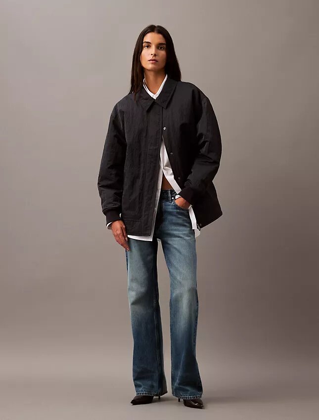 Chaqueta bomber de nailon arrugado Chaqueta bomber de nailon arrugado