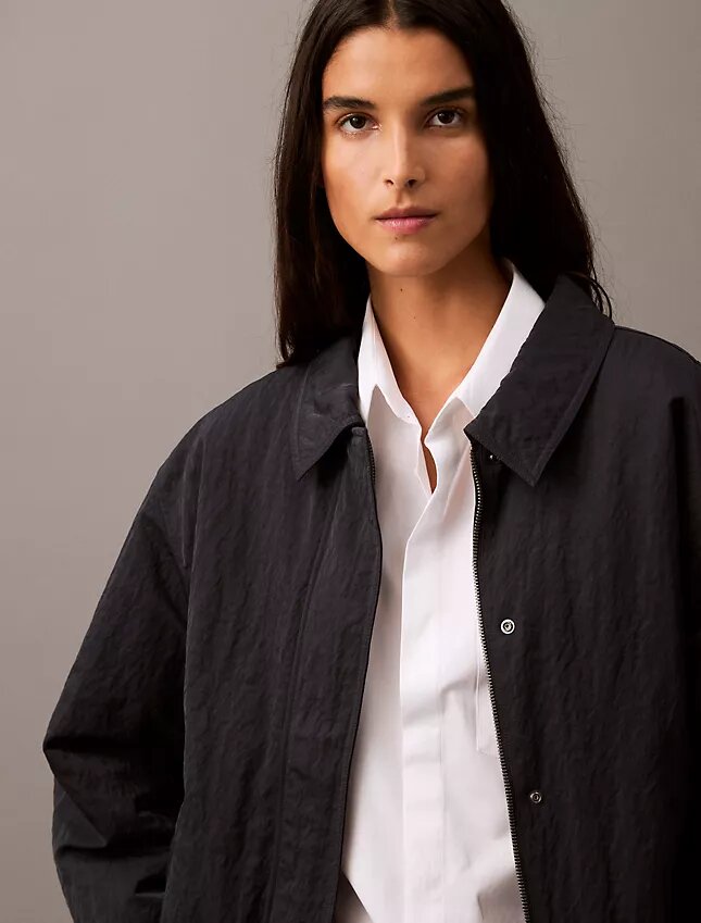 Chaqueta bomber de nailon arrugado Chaqueta bomber de nailon arrugado