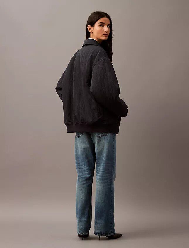 Chaqueta bomber de nailon arrugado Chaqueta bomber de nailon arrugado