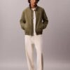 Chaqueta bomber de nylon con rejilla Chaqueta bomber de nylon con rejilla