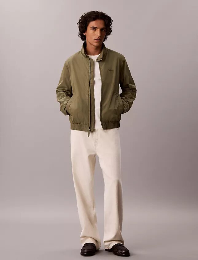Chaqueta bomber de nylon con rejilla Chaqueta bomber de nylon con rejilla