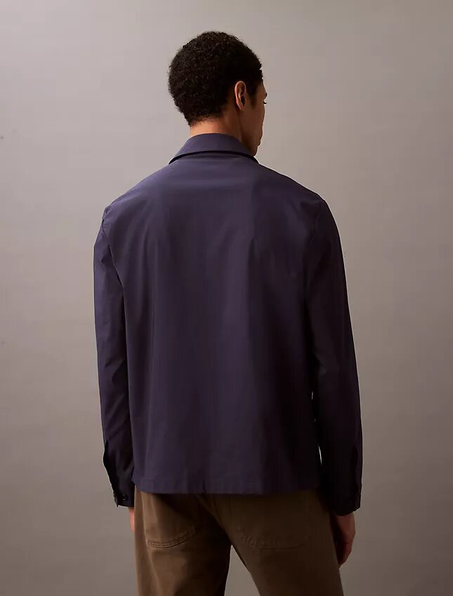 Chaqueta clásica con cremallera de mezcla de algodón Chaqueta clásica con cremallera de mezcla de algodón