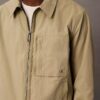 Chaqueta clásica con cremallera de mezcla de algodón Chaqueta clásica con cremallera de mezcla de algodón