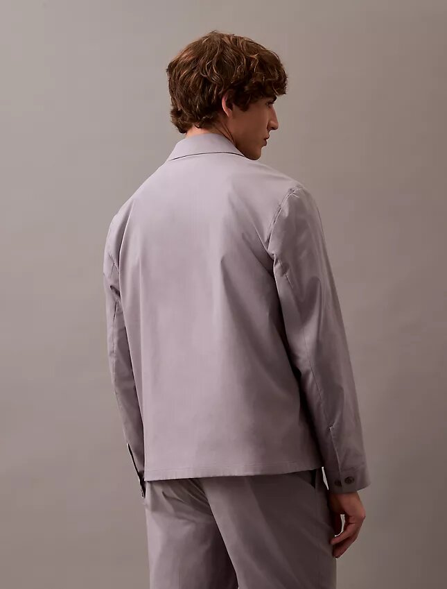 Chaqueta clásica con cremallera de mezcla de algodón Chaqueta clásica con cremallera de mezcla de algodón