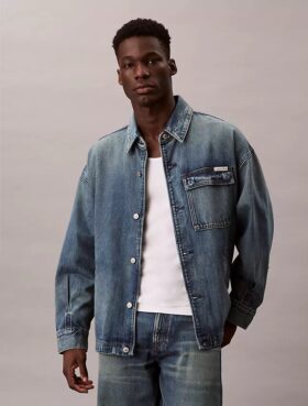 Chaqueta de campo de denim holgada