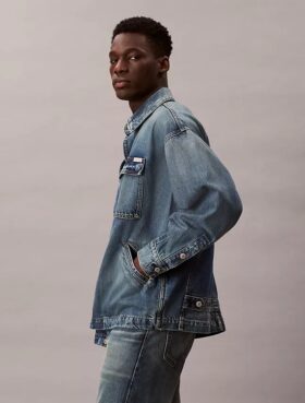 Chaqueta de campo de denim holgada