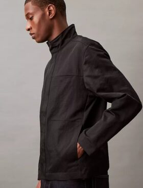 Chaqueta de campo de nailon arrugado
