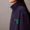 Chaqueta de nailon con cremallera y bloques de color