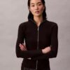 Chaqueta de nylon acanalado con cremallera