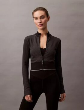 Chaqueta deportiva corta de canalé Chaqueta deportiva corta de canalé