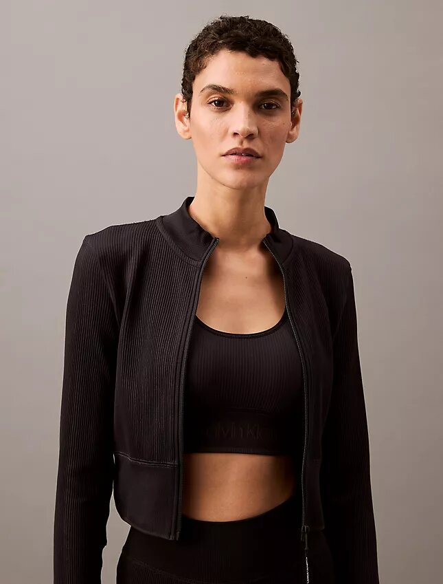 Chaqueta deportiva corta de canalé Chaqueta deportiva corta de canalé
