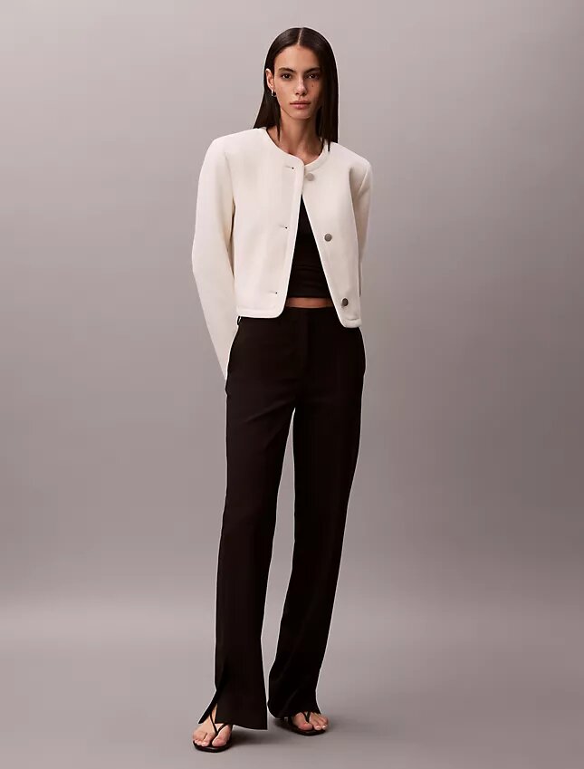 Chaqueta estructurada sin cuello Chaqueta estructurada sin cuello