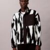 Chaqueta holgada con cuello alto y estampado Sherpa