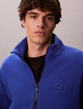 Chaqueta holgada de forro polar de mezcla de lana