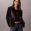 Chaqueta motera de piel sintética