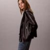 Chaqueta motera de piel sintética