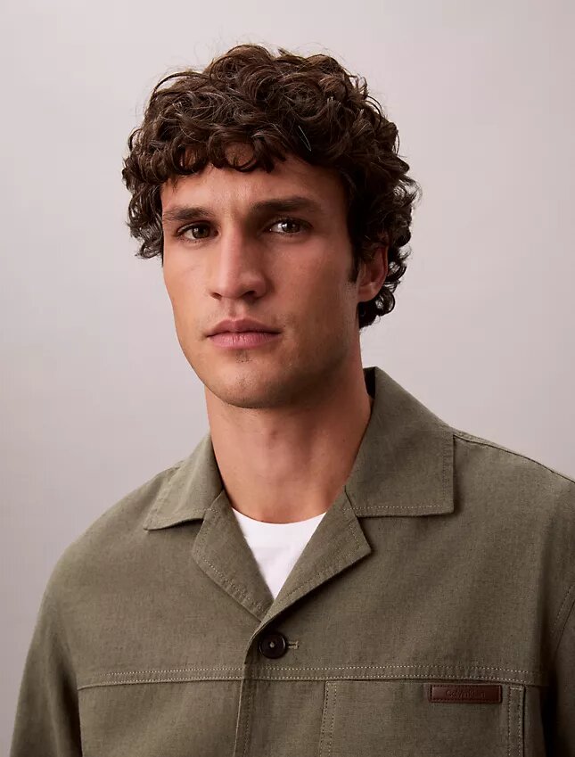 Chaqueta tipo camisa de lino y algodón Chaqueta tipo camisa de lino y algodón