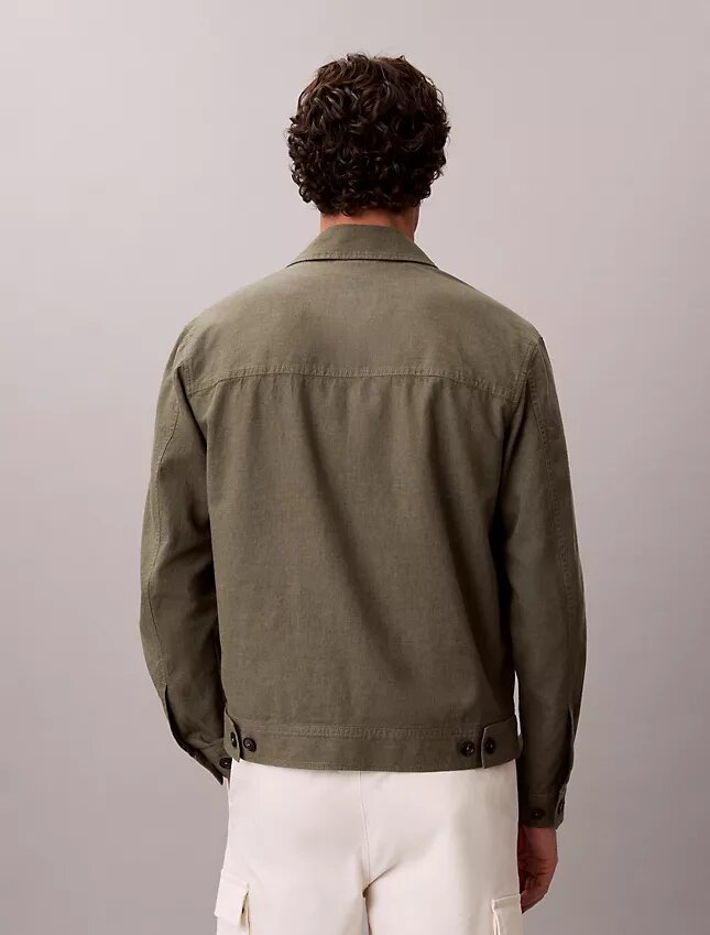Chaqueta tipo camisa de lino y algodón Chaqueta tipo camisa de lino y algodón