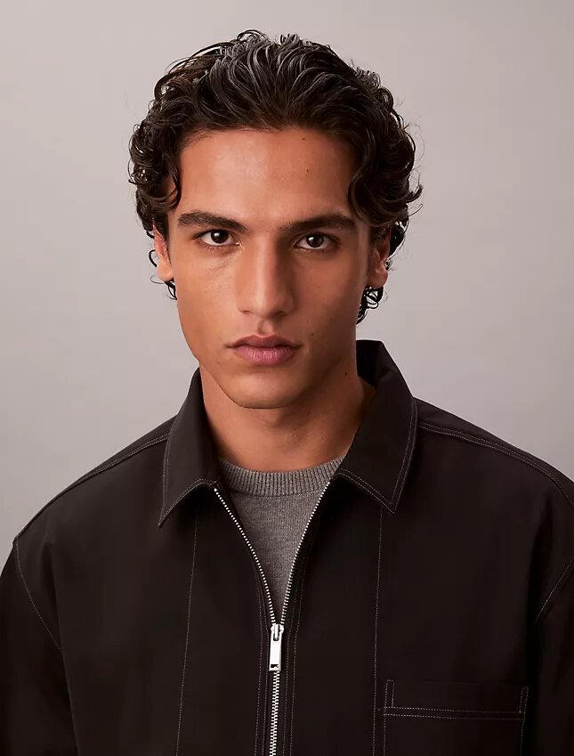 Chaqueta tipo camisa holgada de mezcla de lana Chaqueta tipo camisa holgada de mezcla de lana