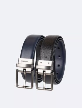 Cinturón de vestir reversible de piel Saffiano
