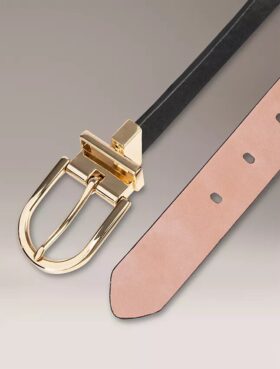 Cinturón reversible con hebilla redonda