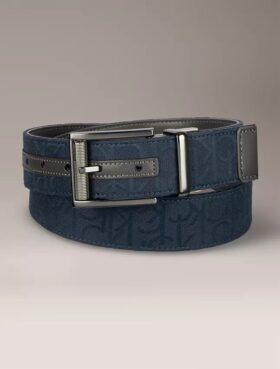 Cinturón reversible con jacquard del logotipo Cinturón reversible con jacquard del logotipo