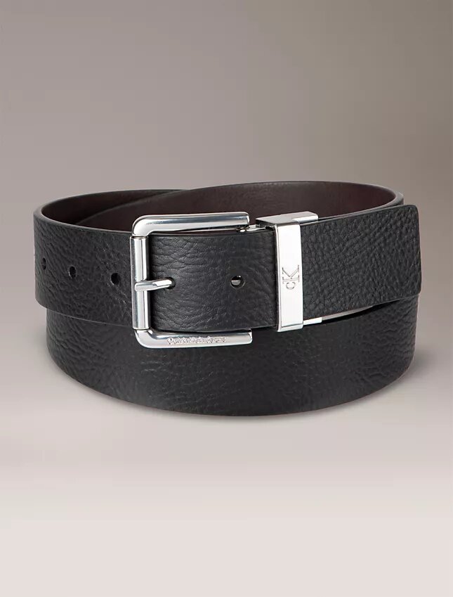 Cinturón reversible de piel granulada Cinturón reversible de piel granulada