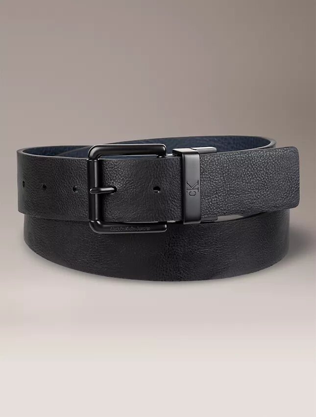 Cinturón reversible de piel granulada Cinturón reversible de piel granulada