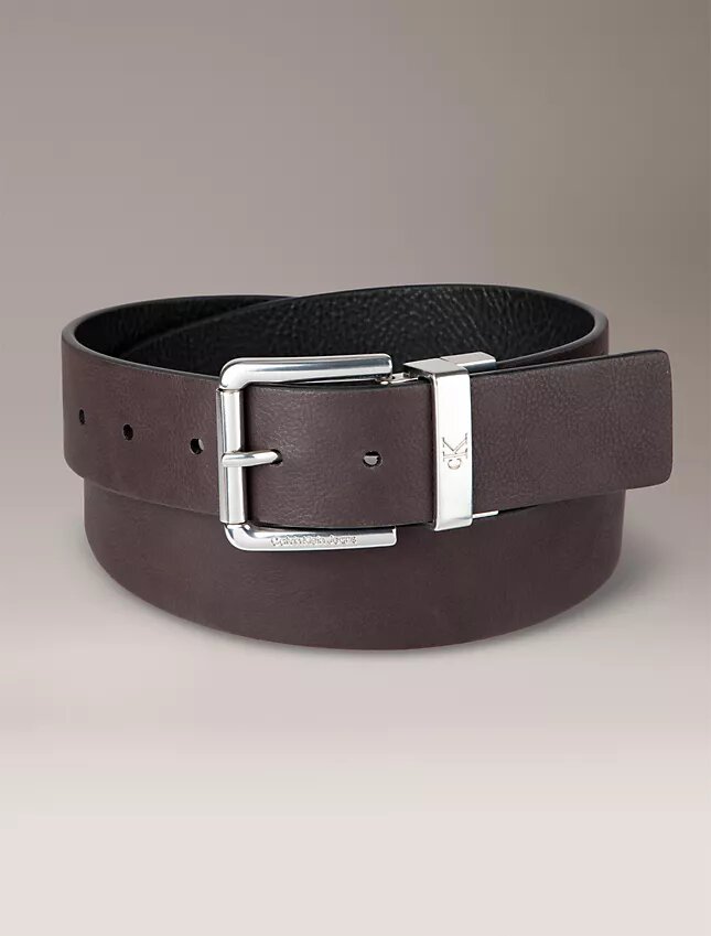 Cinturón reversible de piel granulada Cinturón reversible de piel granulada