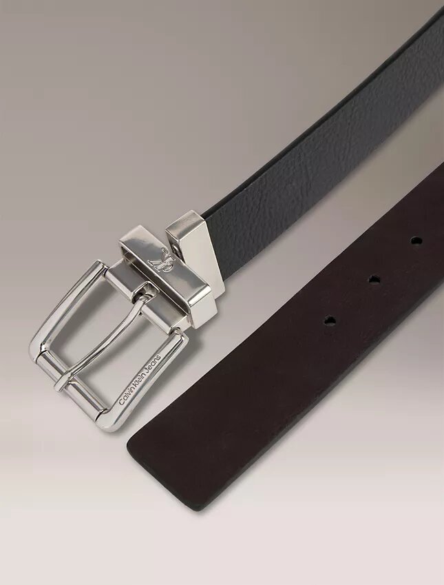 Cinturón reversible de piel granulada Cinturón reversible de piel granulada