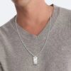 Collar con colgante de forma rectangular orgánica Collar con colgante de forma rectangular orgánica