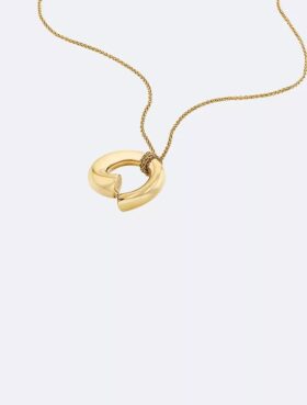 Collar con colgante redondo escultural