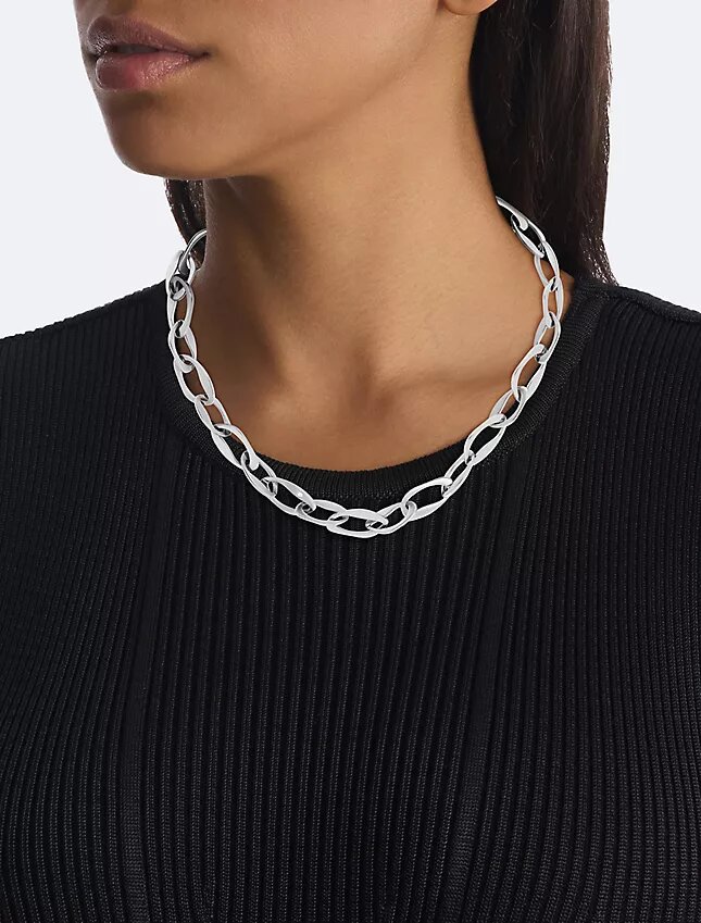 Collar de cadena de eslabones de forma orgánica Collar de cadena de eslabones de forma orgánica