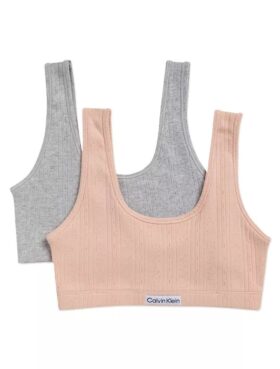 Conjunto de 2 Bralettes con ribete y logotipo
