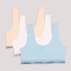 Conjunto de 3 Bralettes con cuello redondo para niñas Conjunto de 3 Bralettes con cuello redondo para niñas