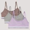 Conjunto de 3 bralettes cortos Cotton Stretch para niñas