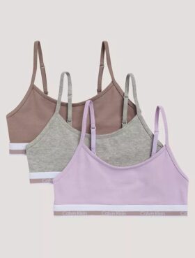 Conjunto de 3 bralettes cortos Cotton Stretch para niñas