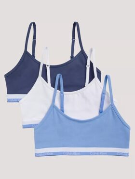 Conjunto de 3 bralettes cortos Cotton Stretch para niñas