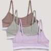 Conjunto de 3 bralettes cortos Cotton Stretch para niñas