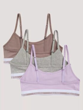 Conjunto de 3 bralettes cortos Cotton Stretch para niñas