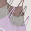 Conjunto de 3 bralettes cortos Cotton Stretch para niñas