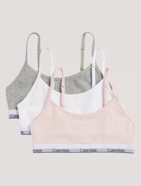 Conjunto de 3 Bralettes cortos Cotton Stretch Unlined para niñas