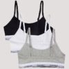 Conjunto de 3 Bralettes cortos Cotton Stretch Unlined para niñas Conjunto de 3 Bralettes cortos Cotton Stretch Unlined para niñas