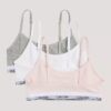 Conjunto de 3 Bralettes cortos Cotton Stretch Unlined para niñas Conjunto de 3 Bralettes cortos Cotton Stretch Unlined para niñas