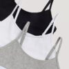 Conjunto de 3 Bralettes cortos Cotton Stretch Unlined para niñas Conjunto de 3 Bralettes cortos Cotton Stretch Unlined para niñas