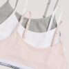 Conjunto de 3 Bralettes cortos Cotton Stretch Unlined para niñas Conjunto de 3 Bralettes cortos Cotton Stretch Unlined para niñas