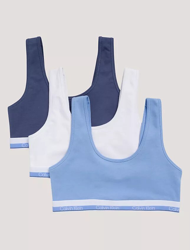 Conjunto de 3 Bralettes de Cotton Stretch para niñas Conjunto de 3 Bralettes de Cotton Stretch para niñas