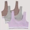 Conjunto de 3 Bralettes de Cotton Stretch para niñas Conjunto de 3 Bralettes de Cotton Stretch para niñas