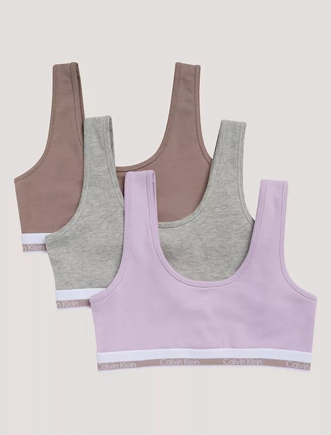 Conjunto de 3 Bralettes de Cotton Stretch para niñas Conjunto de 3 Bralettes de Cotton Stretch para niñas